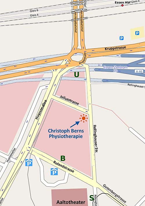 Stadtplan - Markierung Physiotherapie